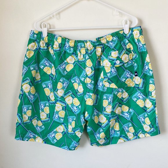 Crown & Ivy Lemonade Swim Trunks Green Yellow Men's XL - Picture 2 of 6